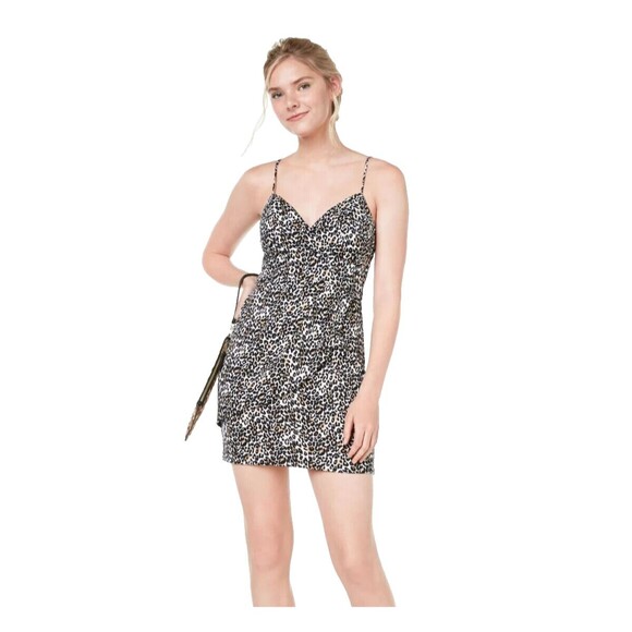 TEEZE ME Animal-Print Bodycon Dress Spaghetti Strap Exposed Back Zipper Sz 11/12 - Picture 1 of 10